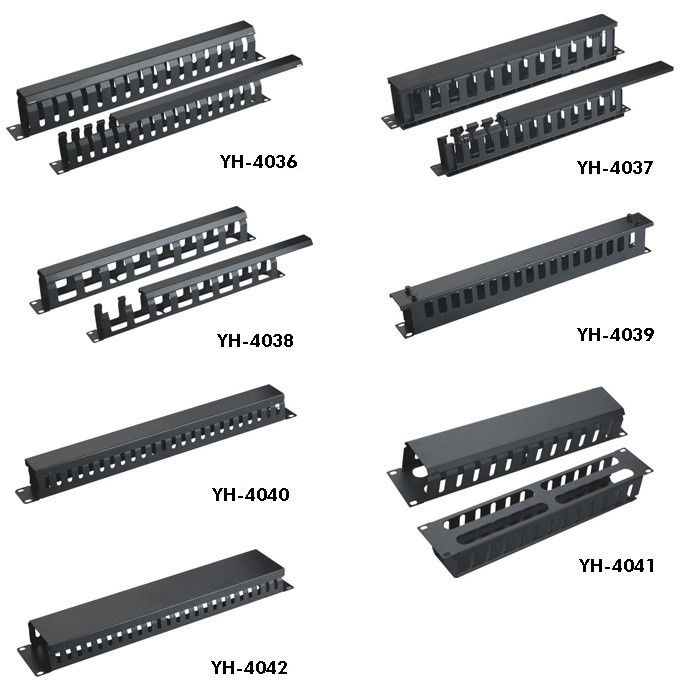 19 İnç 1u Ağ Kablosu Yönetimi Raf Montajlı Kalınlaşma AMP Tipi Metal Kapaklı YH4037
